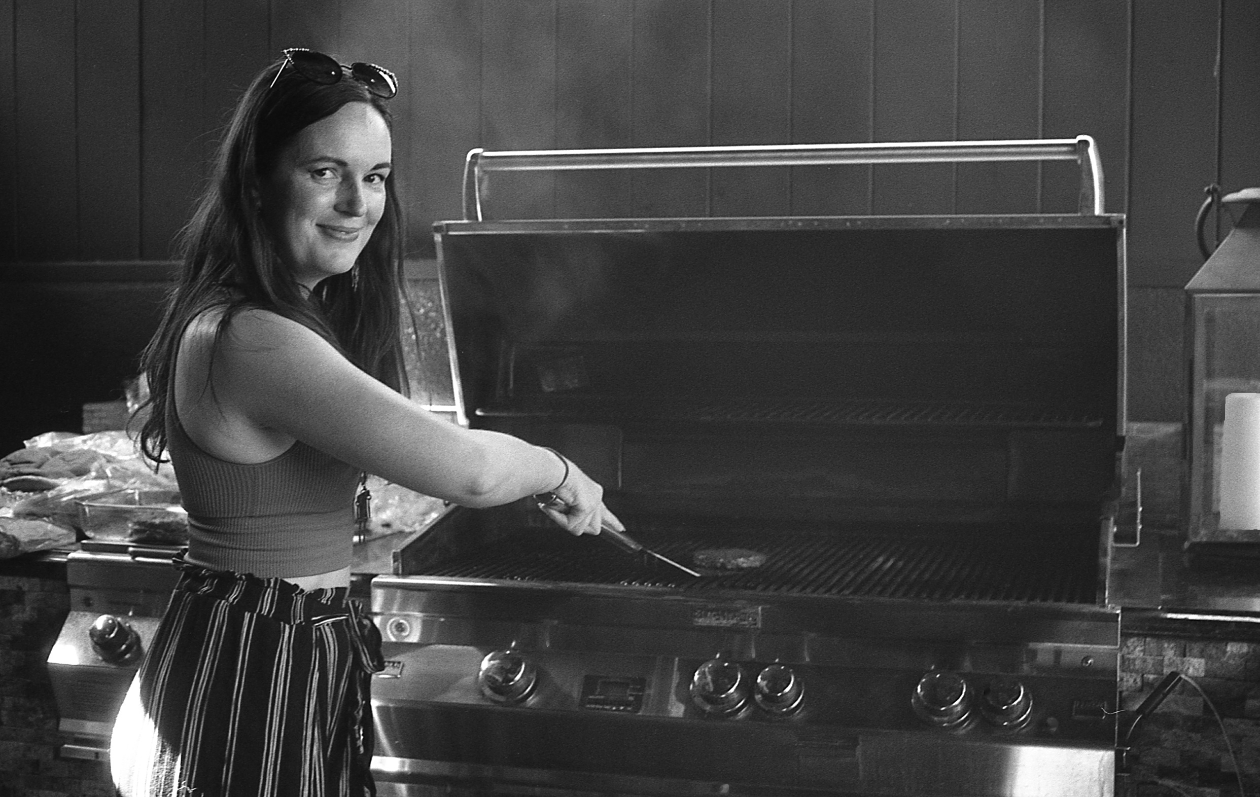 Sarah Nicklin grilling up some goodies