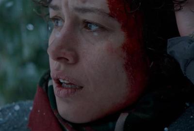 Le Blizzard film still bloodied woman