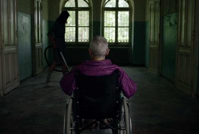 Birthday film still man in a wheelchair