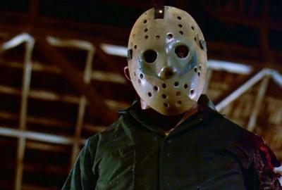 Friday the 13th Jason in his hockey mask stares